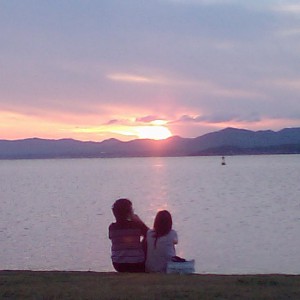 島根県宍道湖の夕日